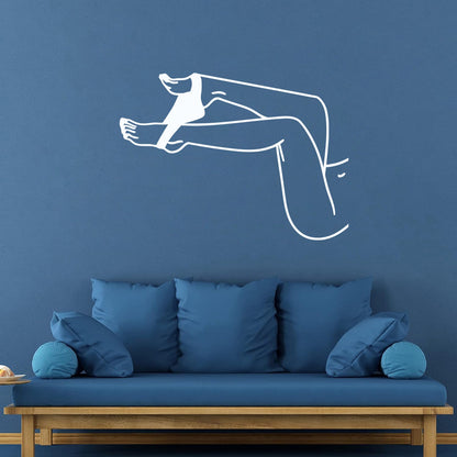 Wall Decals Paster Paper Hot Appeal Girl Beautiful Legs Striptease Easy Installation