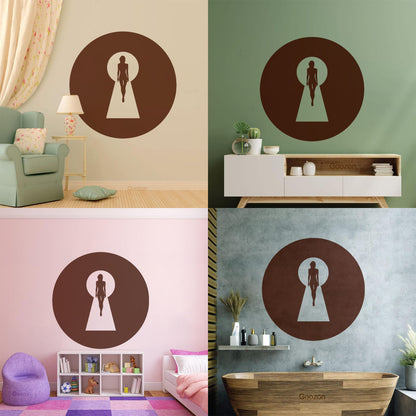 Keyhole Appeal Woman Beautiful Body Vinyl Wall Decals Waterproof