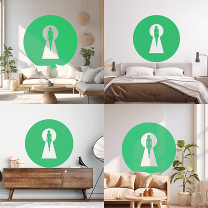 Keyhole Appeal Woman Beautiful Body Vinyl Wall Decals Waterproof