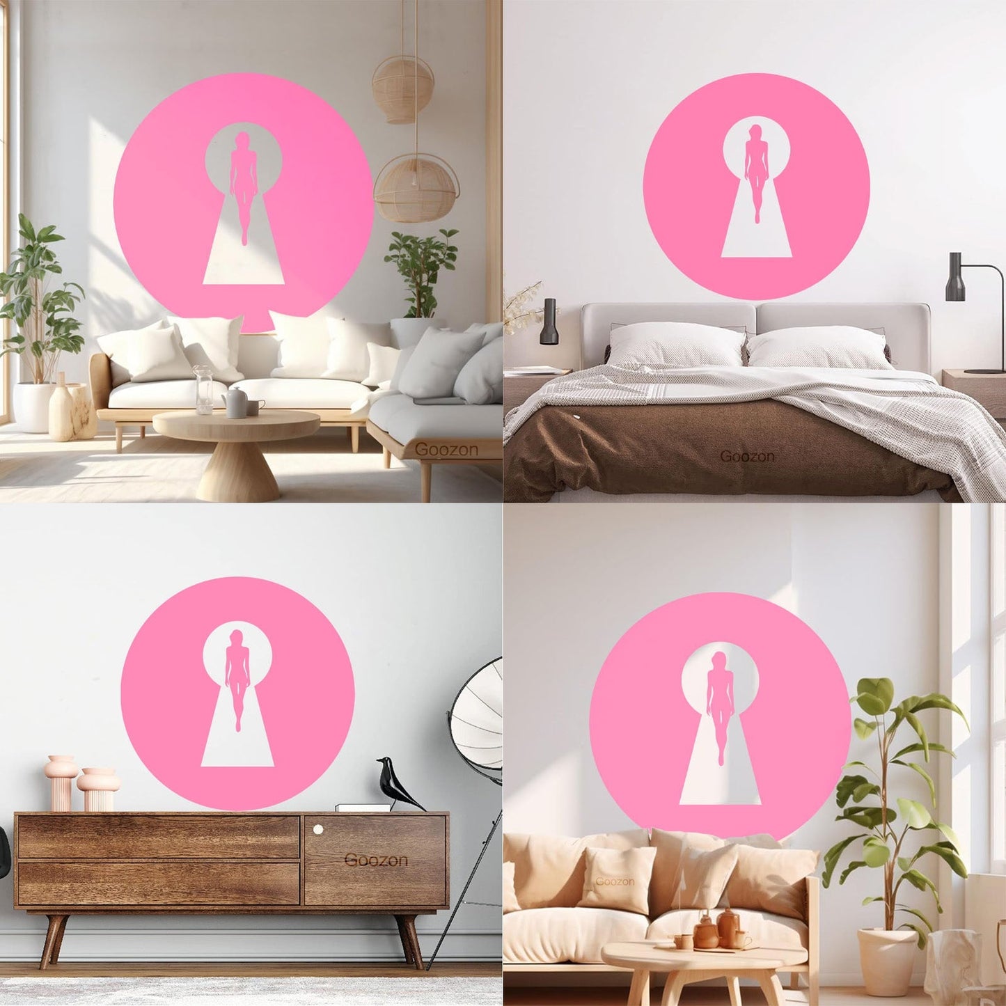 Keyhole Appeal Woman Beautiful Body Vinyl Wall Decals Waterproof