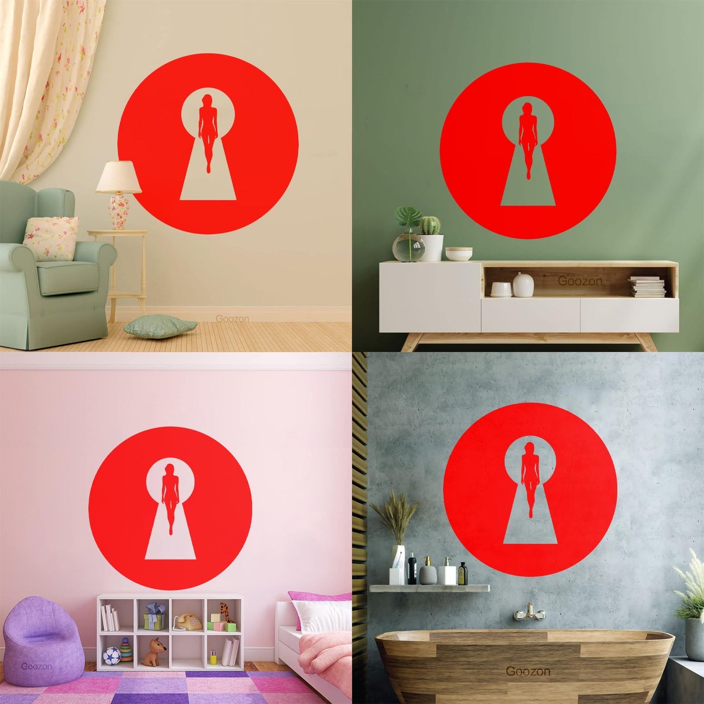 Keyhole Appeal Woman Beautiful Body Vinyl Wall Decals Waterproof