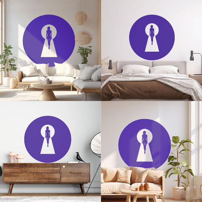 Keyhole Appeal Woman Beautiful Body Vinyl Wall Decals Waterproof