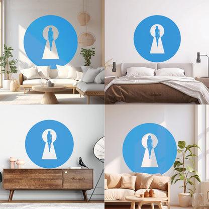 Keyhole Appeal Woman Beautiful Body Vinyl Wall Decals Waterproof