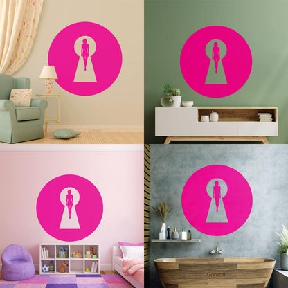 Keyhole Appeal Woman Beautiful Body Vinyl Wall Decals Waterproof