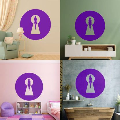 Keyhole Appeal Woman Beautiful Body Vinyl Wall Decals Waterproof