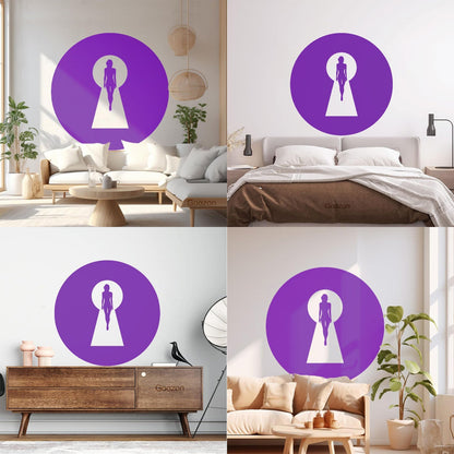 Keyhole Appeal Woman Beautiful Body Vinyl Wall Decals Waterproof