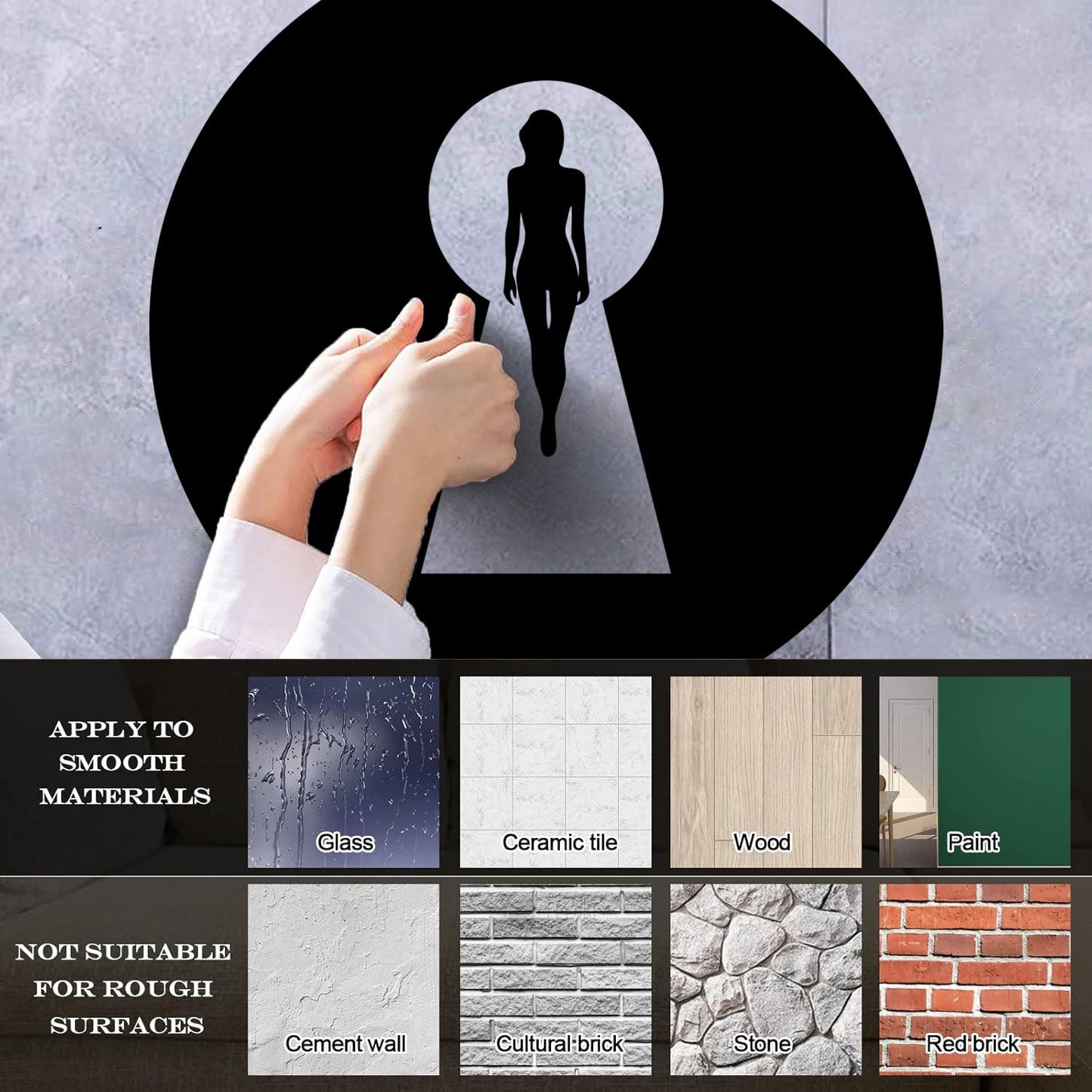 Keyhole Appeal Woman Beautiful Body Vinyl Wall Decals Waterproof