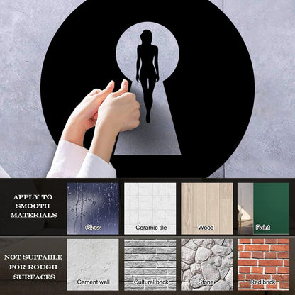Keyhole Appeal Woman Beautiful Body Vinyl Wall Decals Waterproof