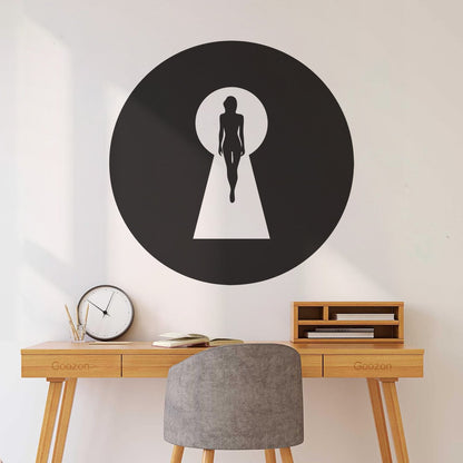 Keyhole Appeal Woman Beautiful Body Vinyl Wall Decals Waterproof