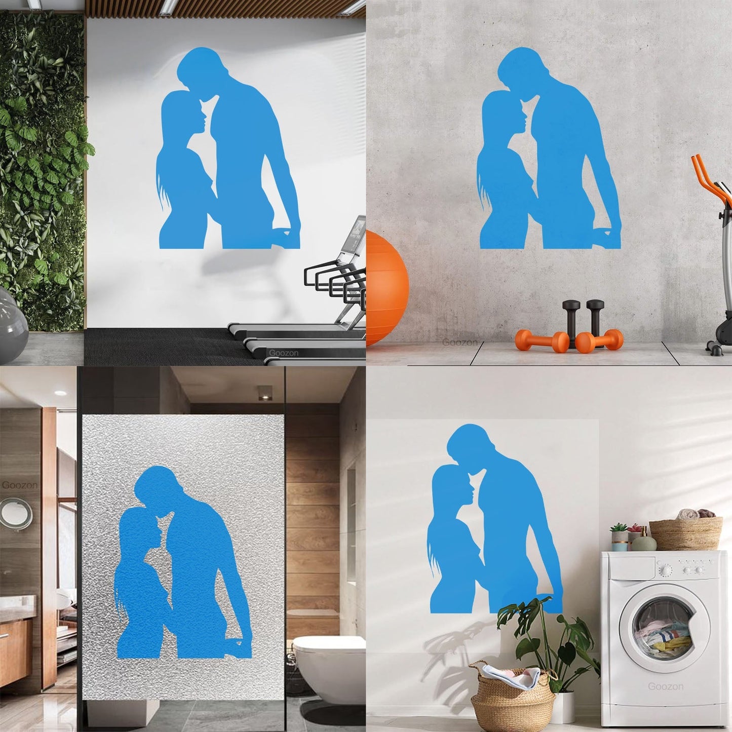 Lettering Stickers Couple Silhouette Love Woman Man Self Adhesive