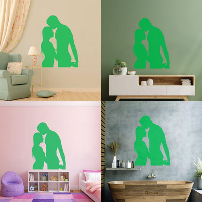 Lettering Stickers Couple Silhouette Love Woman Man Self Adhesive