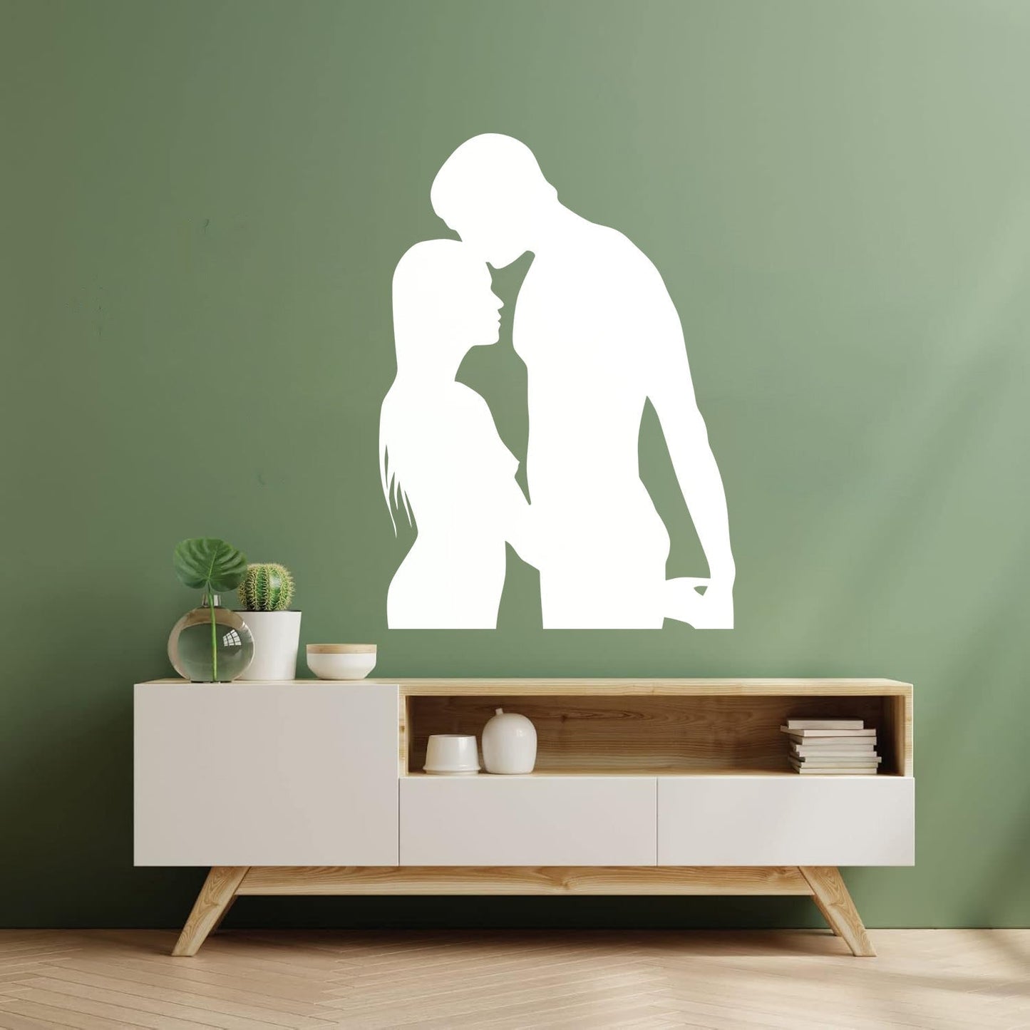 Lettering Stickers Couple Silhouette Love Woman Man Self Adhesive