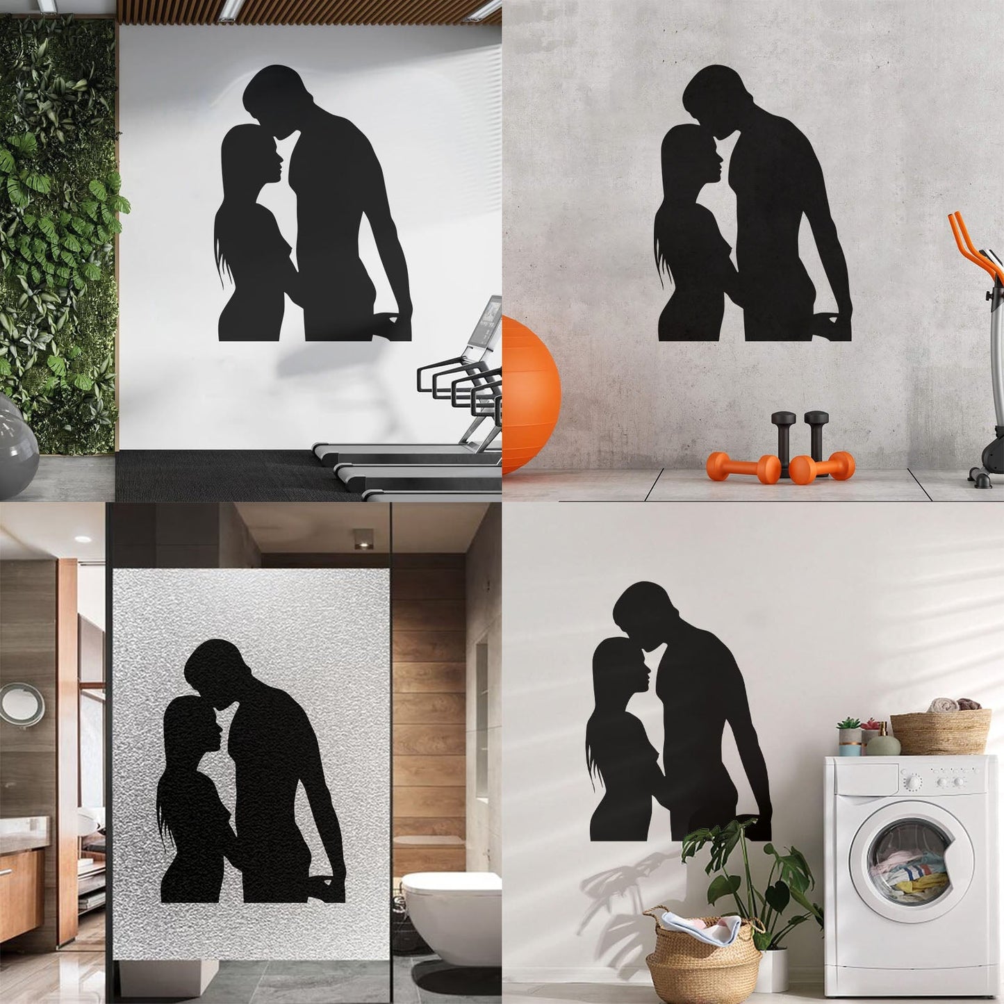 Lettering Stickers Couple Silhouette Love Woman Man Self Adhesive