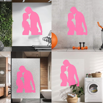 Lettering Stickers Couple Silhouette Love Woman Man Self Adhesive