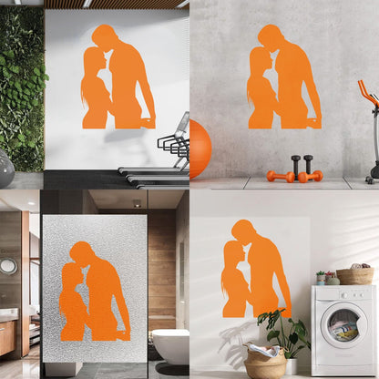 Lettering Stickers Couple Silhouette Love Woman Man Self Adhesive