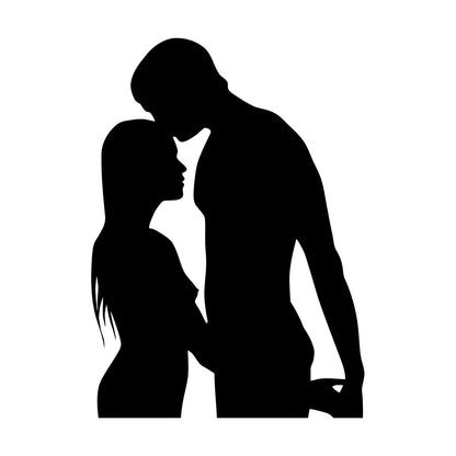 Lettering Stickers Couple Silhouette Love Woman Man Self Adhesive