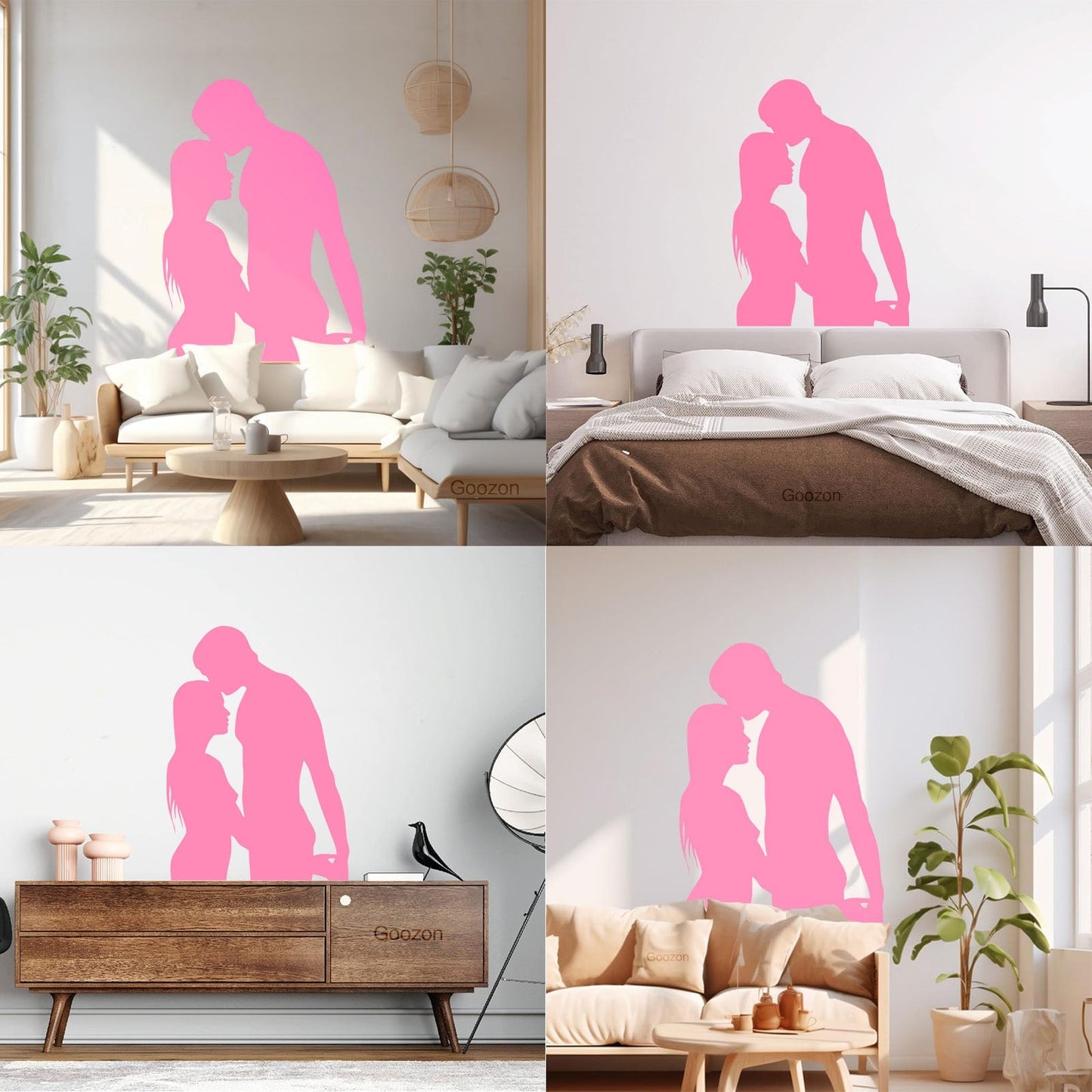 Lettering Stickers Couple Silhouette Love Woman Man Self Adhesive