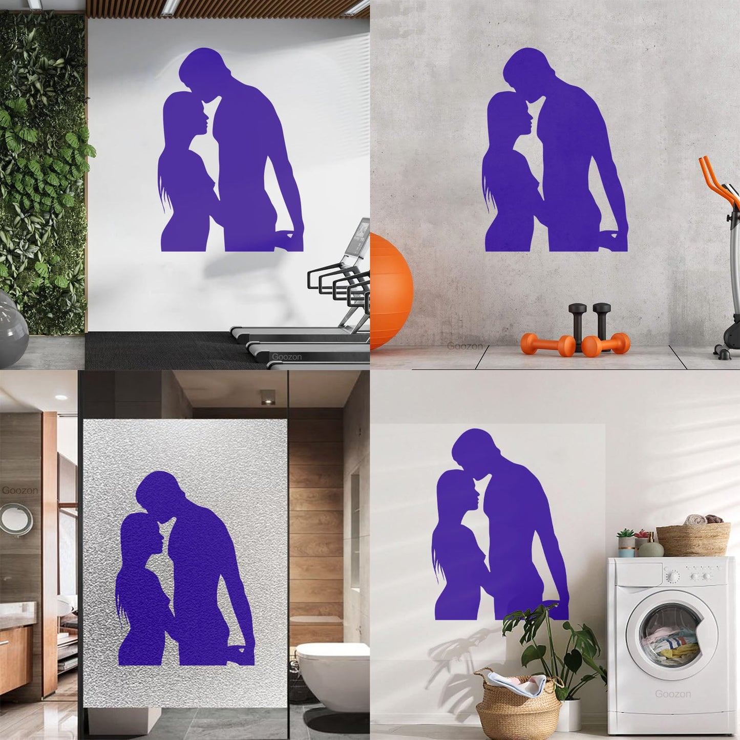Lettering Stickers Couple Silhouette Love Woman Man Self Adhesive