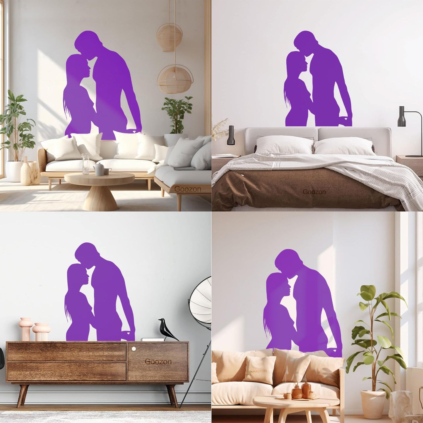Lettering Stickers Couple Silhouette Love Woman Man Self Adhesive