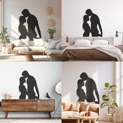 Lettering Stickers Couple Silhouette Love Woman Man Self Adhesive