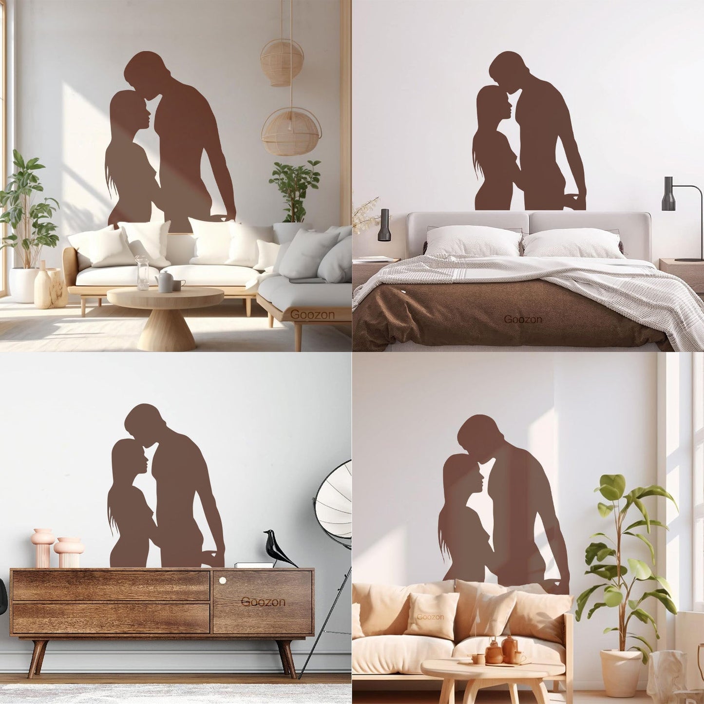 Lettering Stickers Couple Silhouette Love Woman Man Self Adhesive