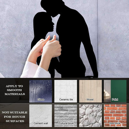 Lettering Stickers Couple Silhouette Love Woman Man Self Adhesive
