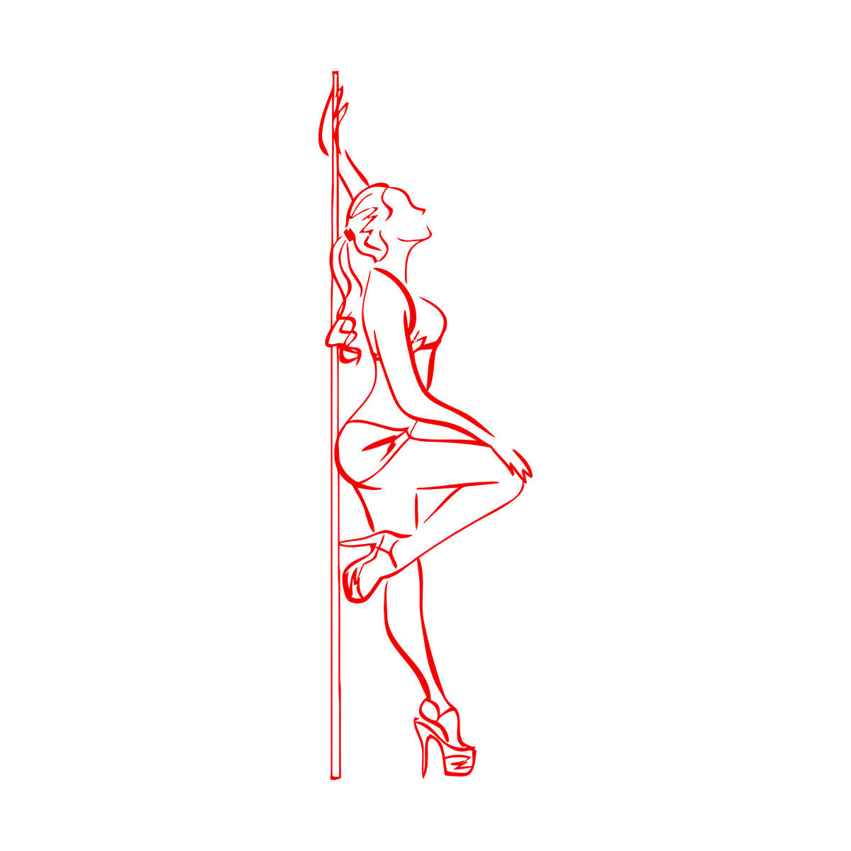 Pole Dance Striptease Appeal Woman Fine Carving Stickers Personalized Customization