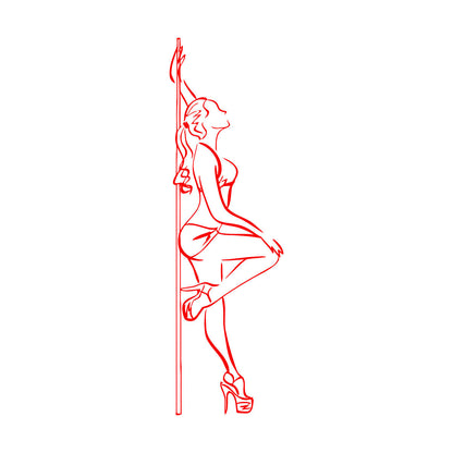 Pole Dance Striptease Appeal Woman Fine Carving Stickers Personalized Customization