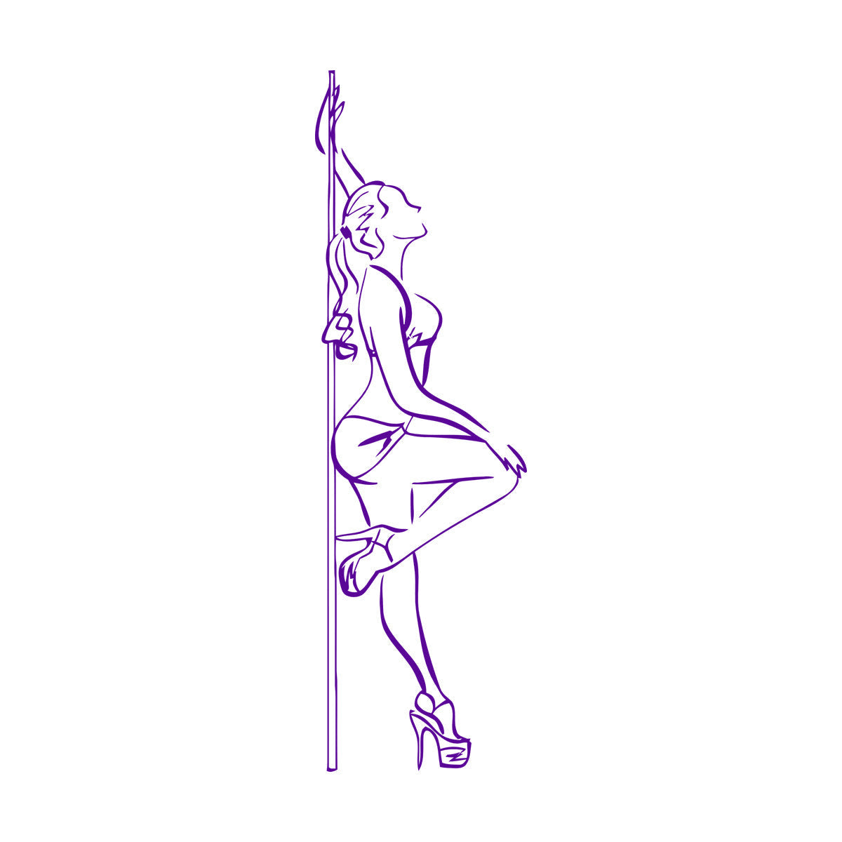 Pole Dance Striptease Appeal Woman Fine Carving Stickers Personalized Customization