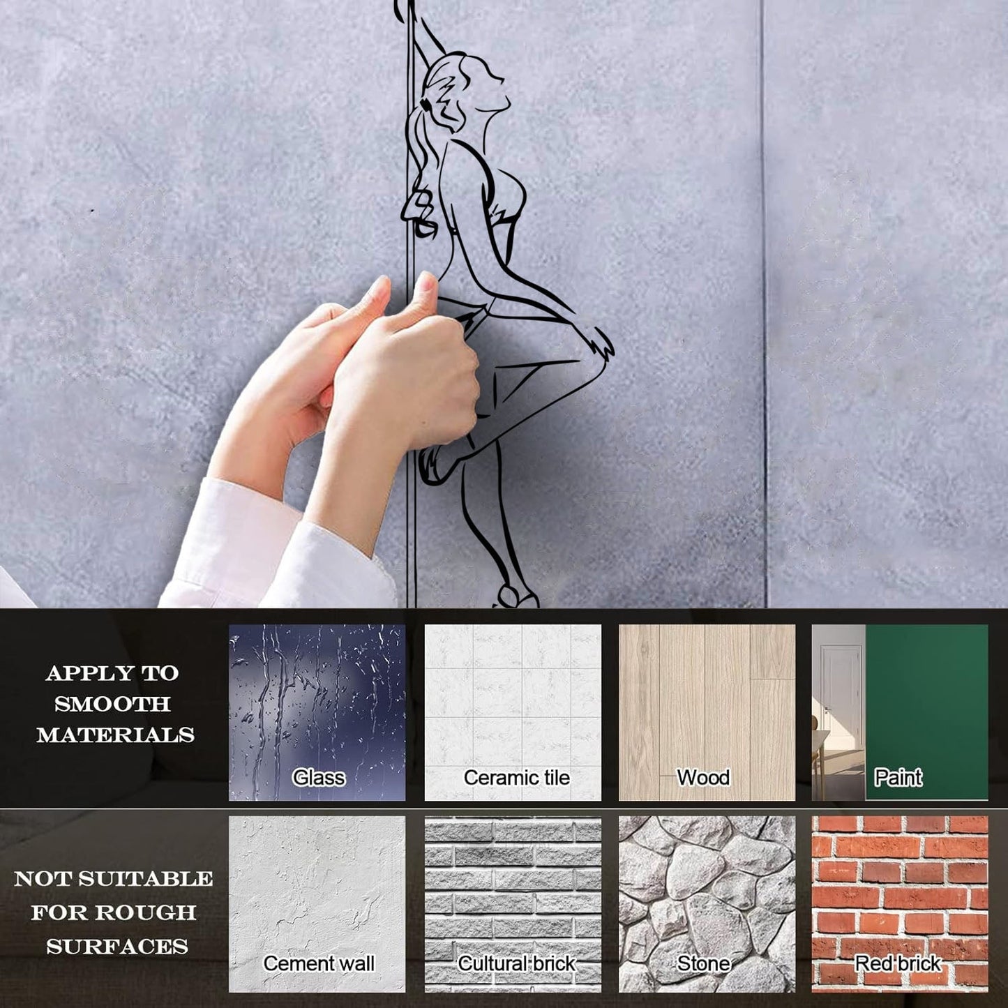 Pole Dance Striptease Appeal Woman Fine Carving Stickers Personalized Customization