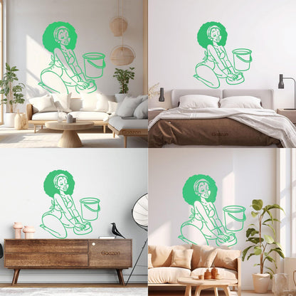 Lettering Decals Appeal African Woman Housewife Window Decals