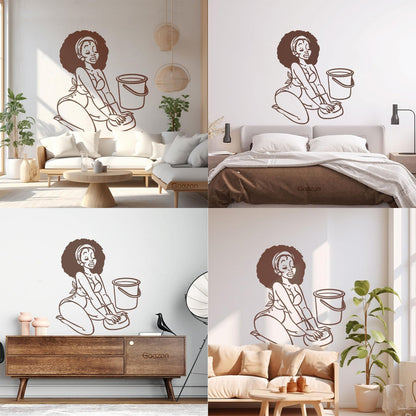 Lettering Decals Appeal African Woman Housewife Window Decals