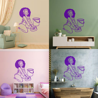 Lettering Decals Appeal African Woman Housewife Window Decals