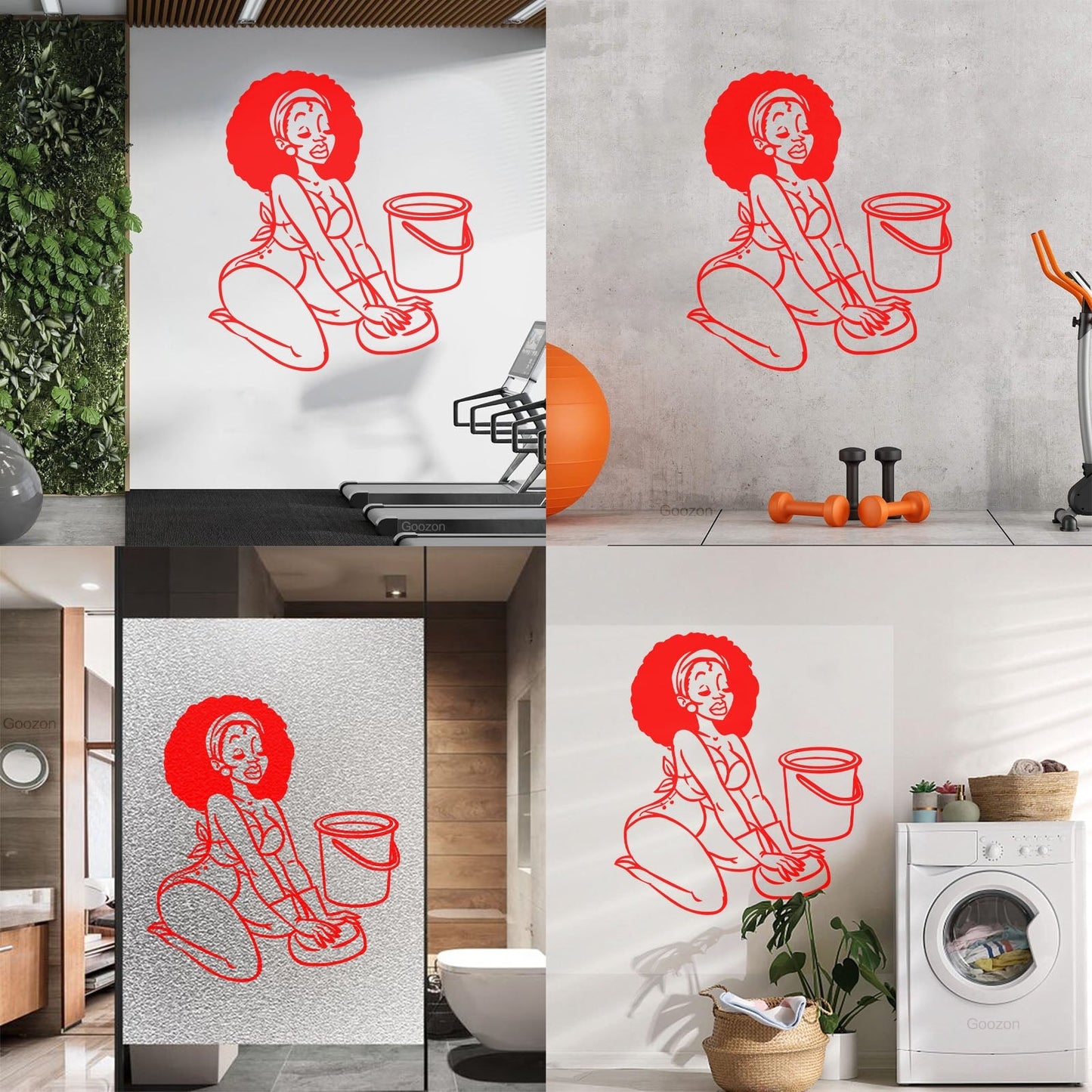 Lettering Decals Appeal African Woman Housewife Window Decals