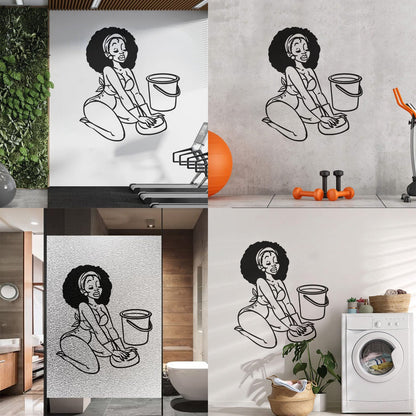 Lettering Decals Appeal African Woman Housewife Window Decals