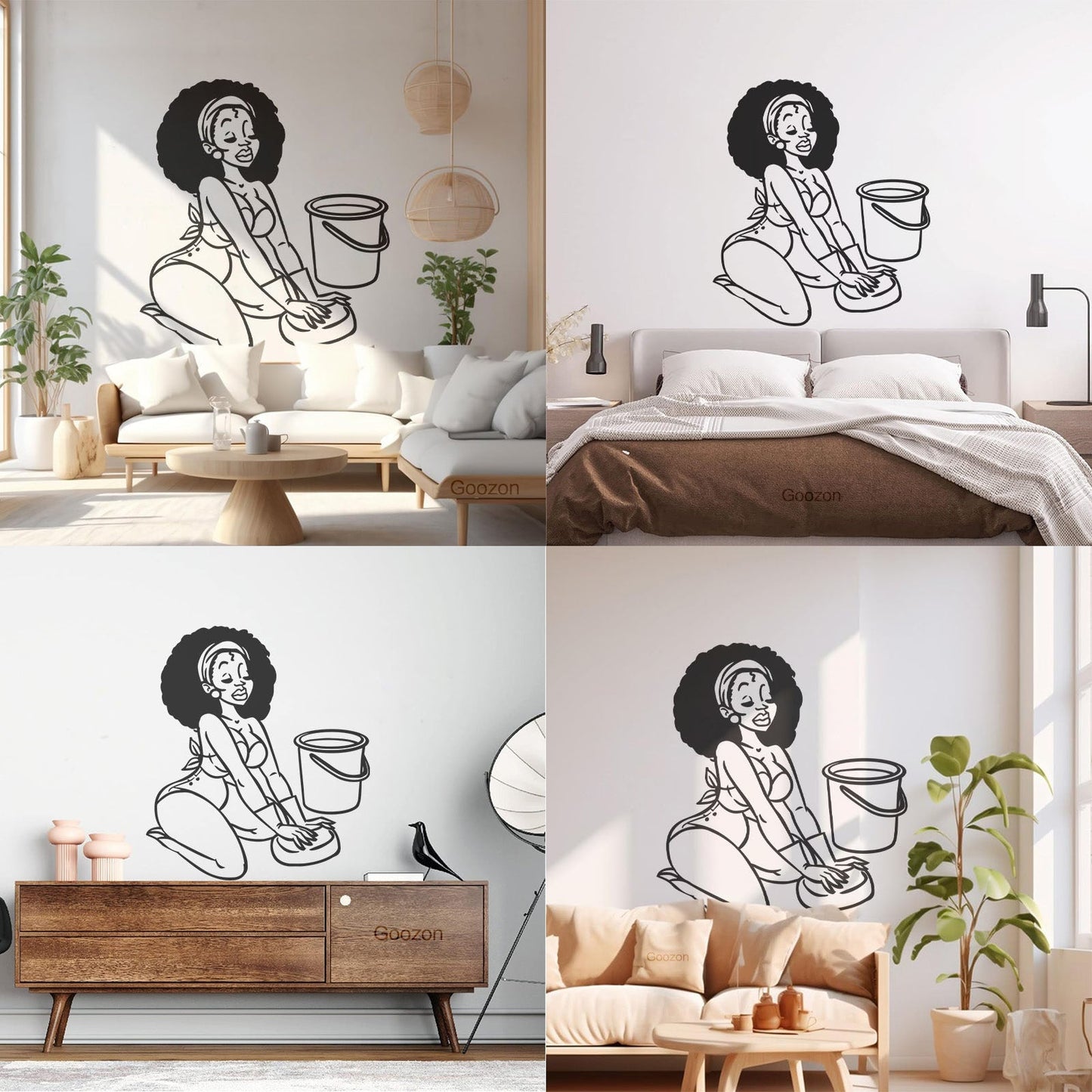 Lettering Decals Appeal African Woman Housewife Window Decals