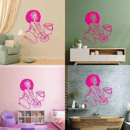 Lettering Decals Appeal African Woman Housewife Window Decals