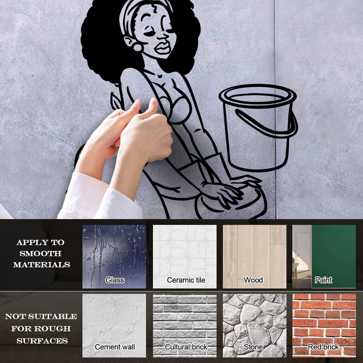 Lettering Decals Appeal African Woman Housewife Window Decals