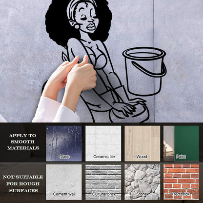 Lettering Decals Appeal African Woman Housewife Window Decals