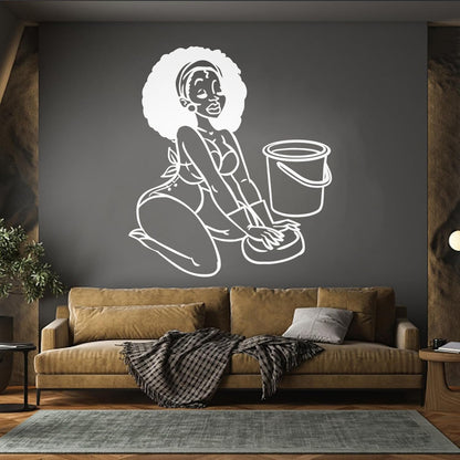 Lettering Decals Appeal African Woman Housewife Window Decals