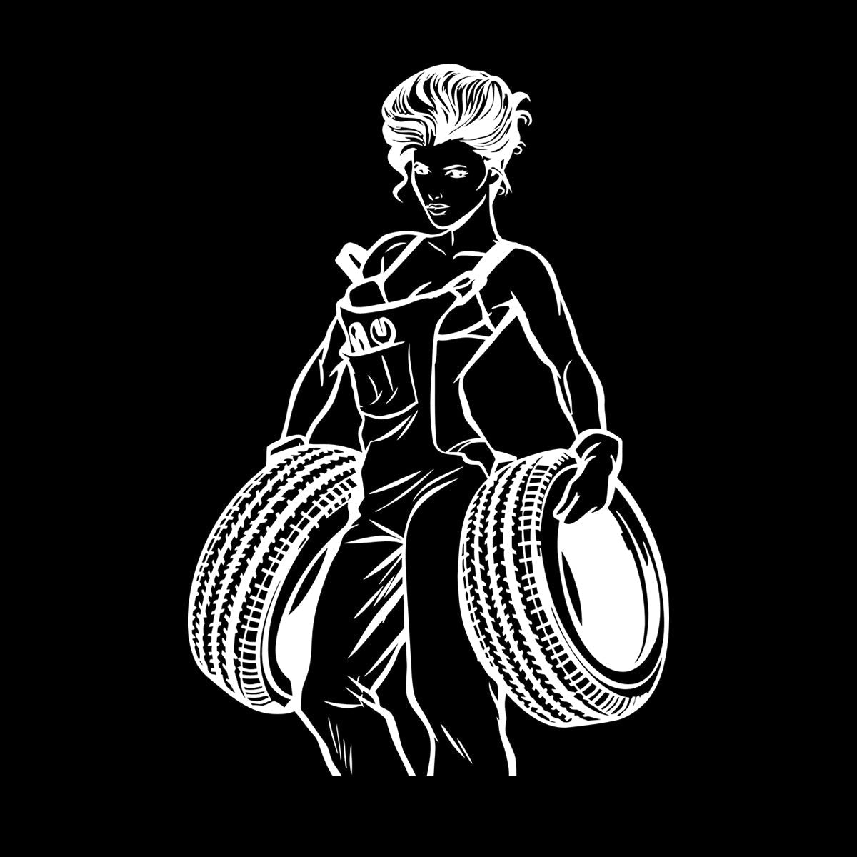 Engraving Decals Appeal Girl Garage Auto Repair Wheels Multi Color Selection