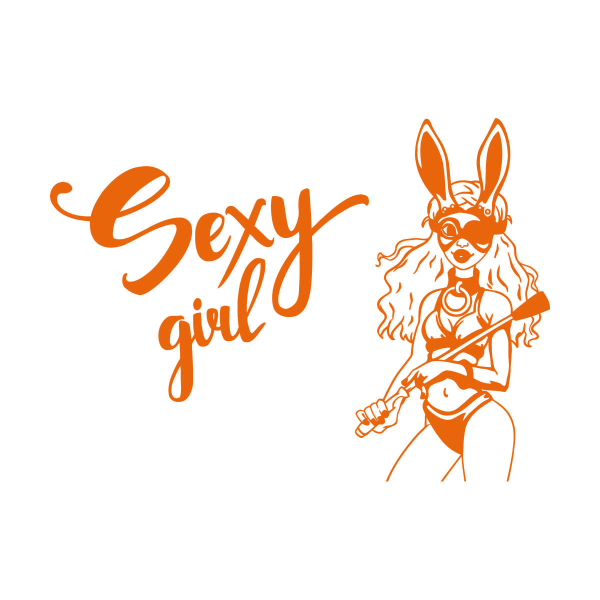 Appeal Girl Dominant Sexshop Bunny Costume Mural And Wall Vinyl Decal Equipped With Transfer Film Kit