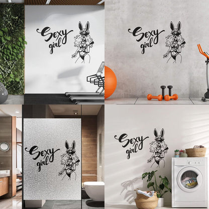 Appeal Girl Dominant Sexshop Bunny Costume Mural And Wall Vinyl Decal Equipped With Transfer Film Kit