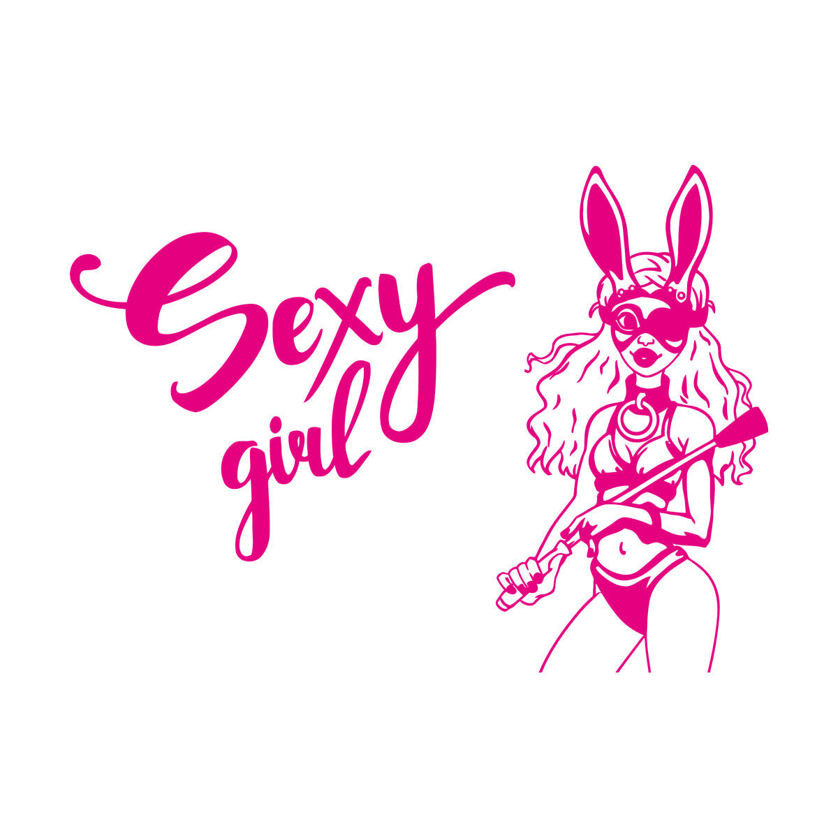 Appeal Girl Dominant Sexshop Bunny Costume Mural And Wall Vinyl Decal Equipped With Transfer Film Kit