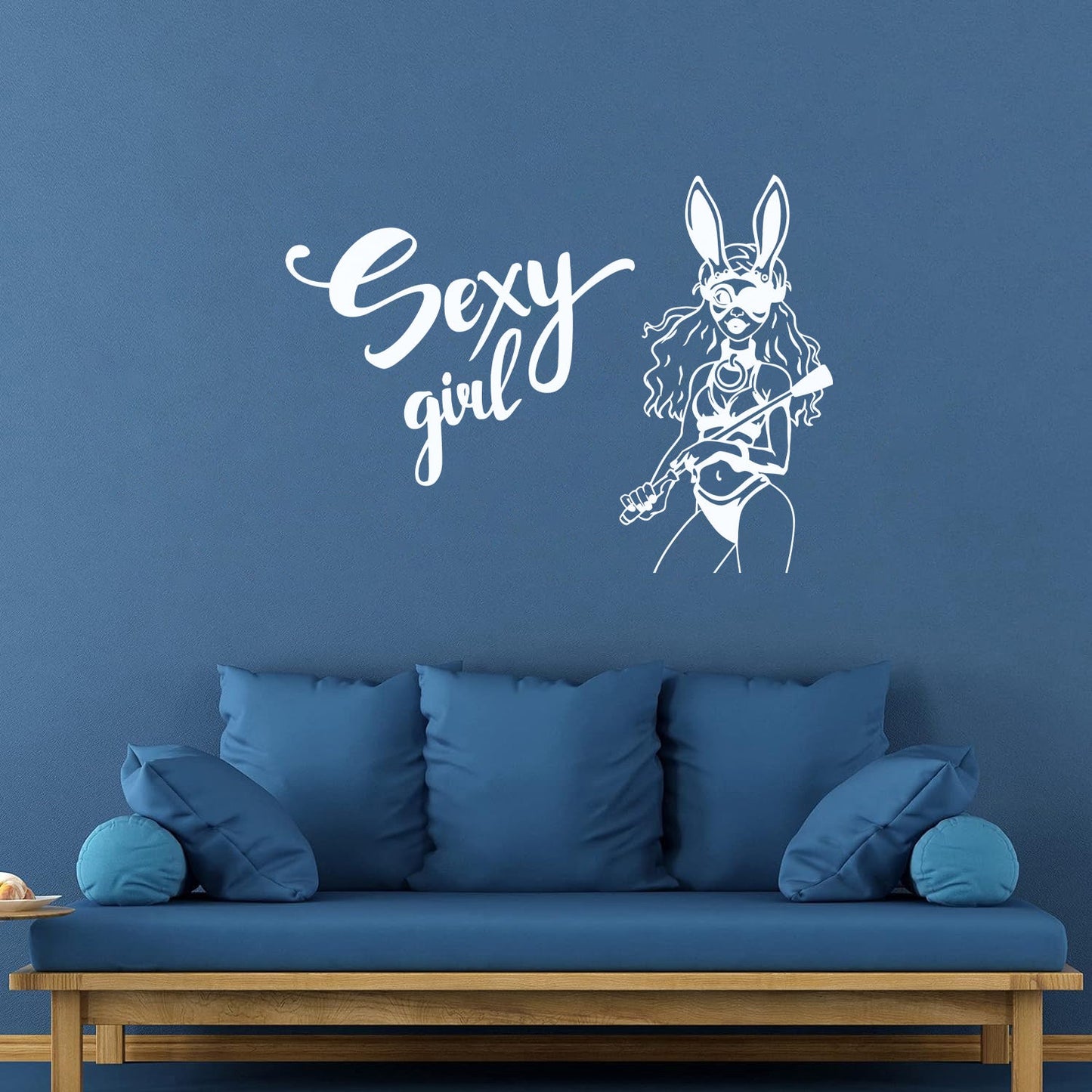 Appeal Girl Dominant Sexshop Bunny Costume Mural And Wall Vinyl Decal Equipped With Transfer Film Kit