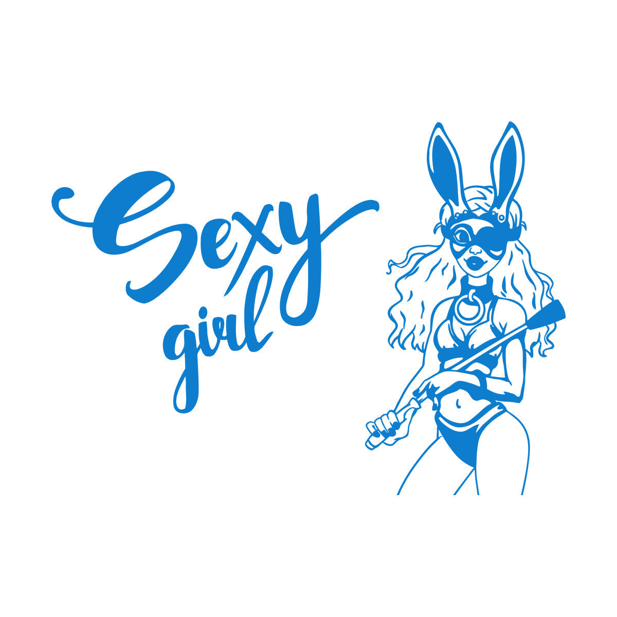 Appeal Girl Dominant Sexshop Bunny Costume Mural And Wall Vinyl Decal Equipped With Transfer Film Kit