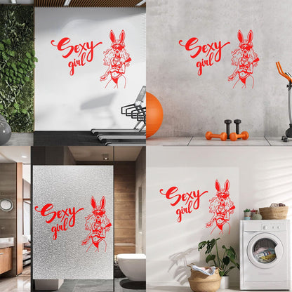 Appeal Girl Dominant Sexshop Bunny Costume Mural And Wall Vinyl Decal Equipped With Transfer Film Kit