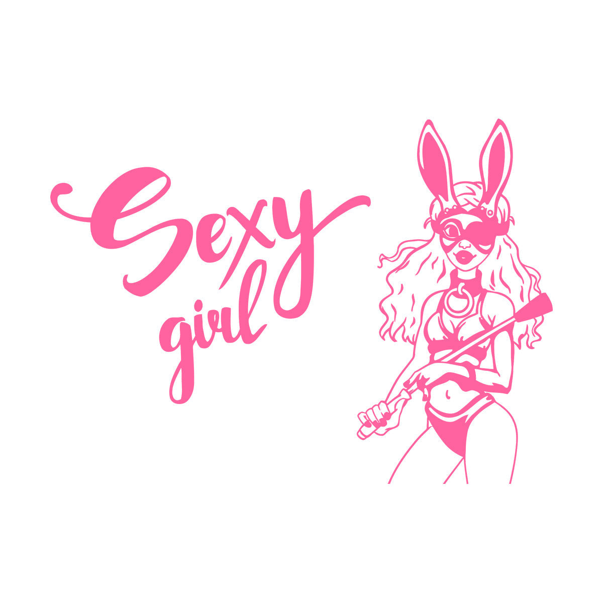 Appeal Girl Dominant Sexshop Bunny Costume Mural And Wall Vinyl Decal Equipped With Transfer Film Kit