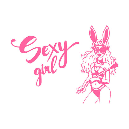 Appeal Girl Dominant Sexshop Bunny Costume Mural And Wall Vinyl Decal Equipped With Transfer Film Kit