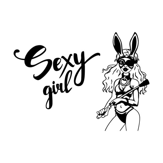 Appeal Girl Dominant Sexshop Bunny Costume Mural And Wall Vinyl Decal Equipped With Transfer Film Kit